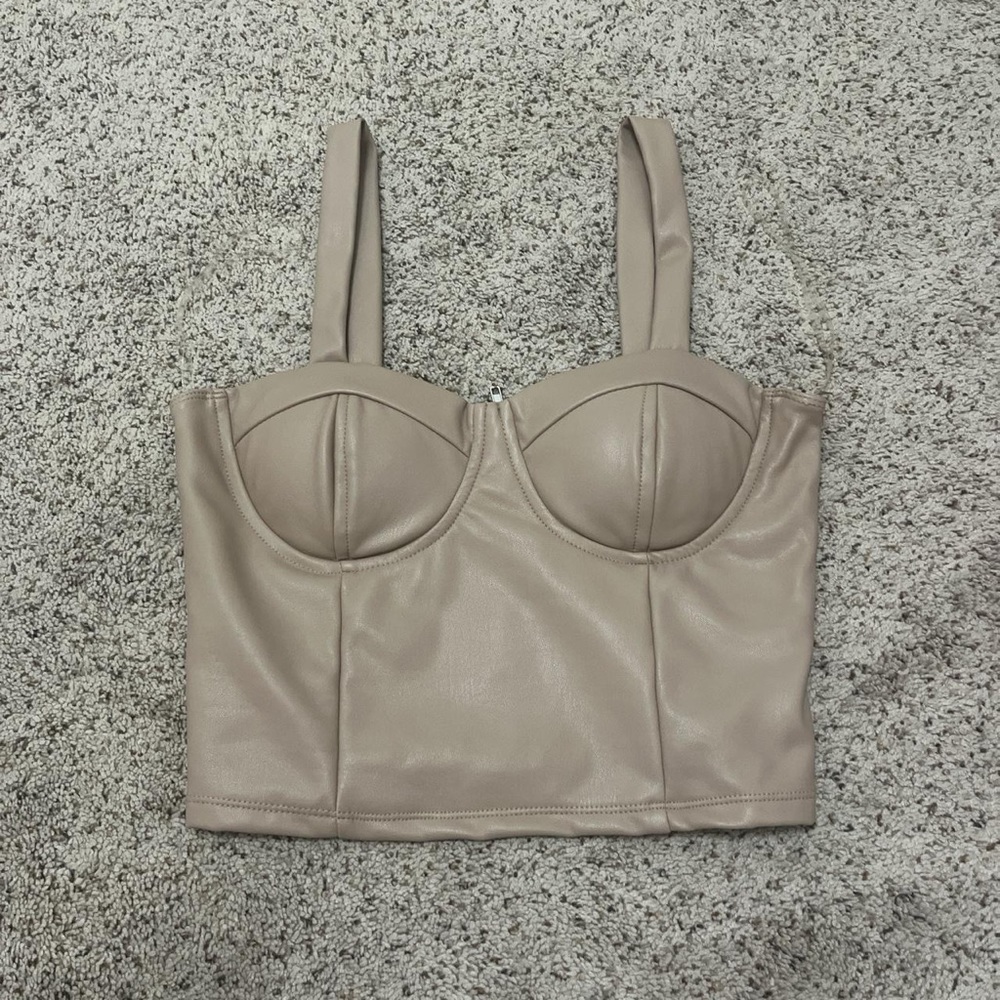 super cute leather top